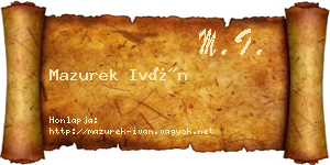 Mazurek Iván névjegykártya